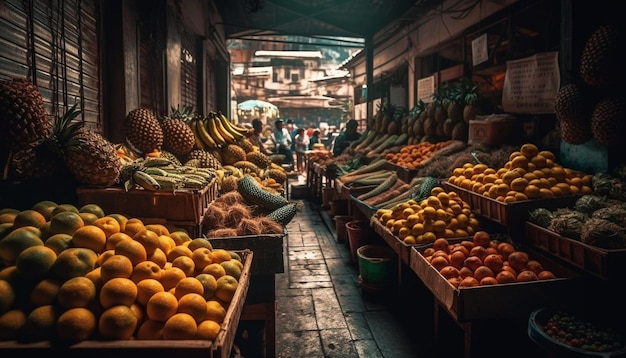 Frutas e vegetais orgânicos frescos para venda IA generativa