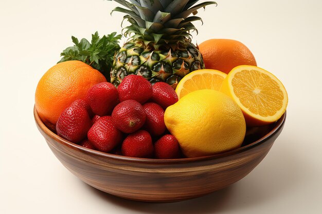 Frutas em cesto servindo publicidade de fotografia de alimentos profissional