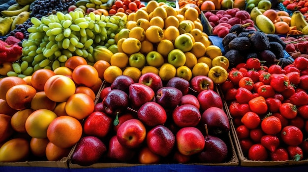 Frutas em exibição em um mercado