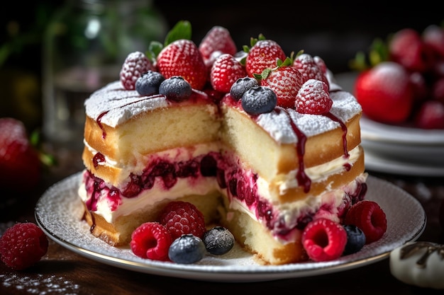 Frutas em forma de bolo