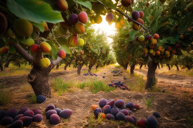 Frutas exuberantes maçãs peras uvas figos e bagas Beleza capturada com Canon EOS 5D IA generativa