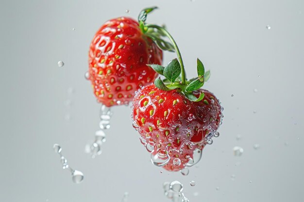 Frutas frescas a flutuar na água