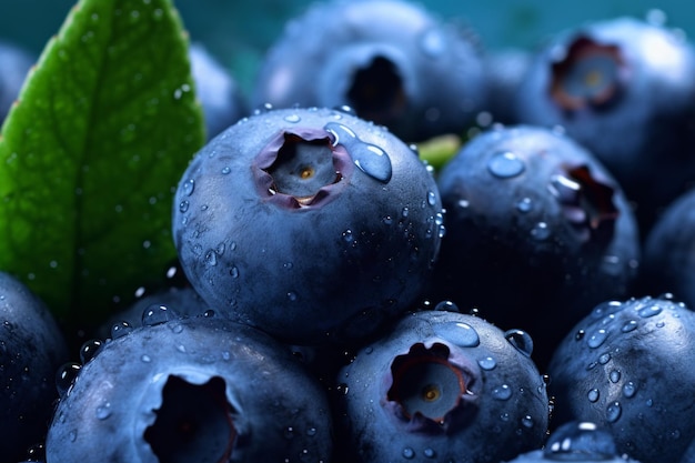 Frutas frescas de arándanos Ai generativo