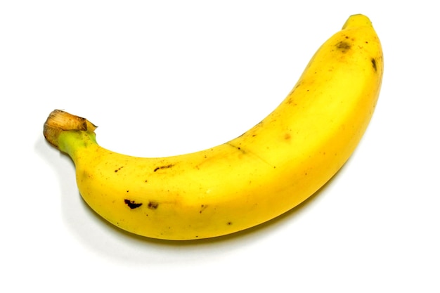 Frutas frescas de banana para nutrição de estilo de vida saudável em fundo branco.