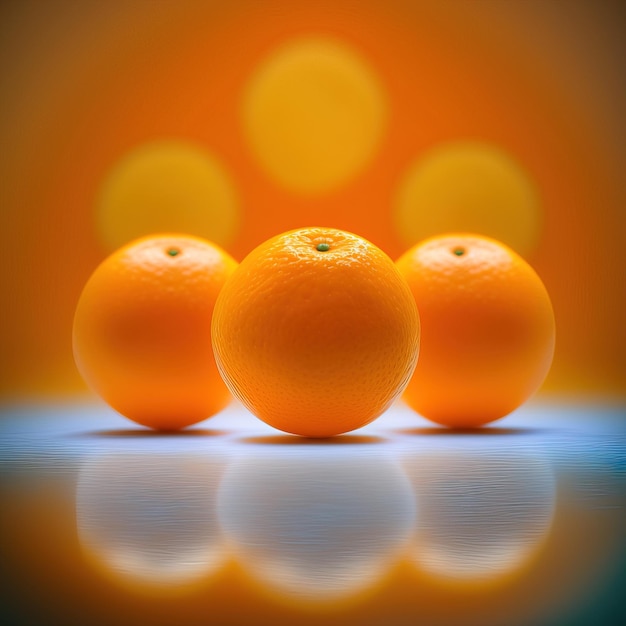 frutas frescas de laranja com folhas Generative AI
