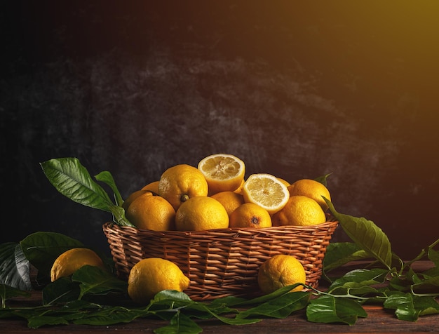 Frutas frescas de limão orgânico