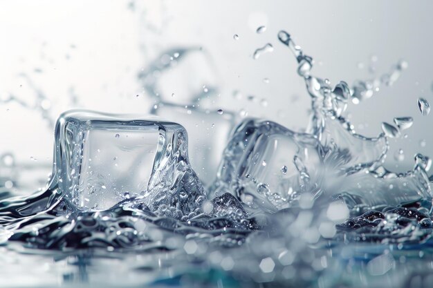 Foto frutas frescas flotando en el agua