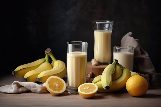 Frutas frescas y jugo recién exprimido de las tiendas de té con leche.