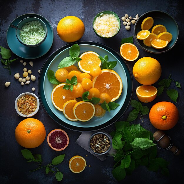 Frutas frescas laranja limão morango framboesa amora