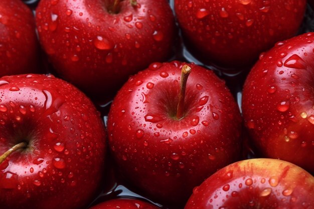 Frutas frescas de manzana roja Ai generativo