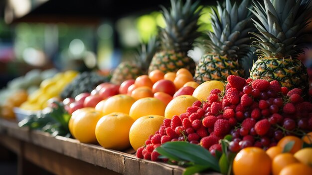 frutas frescas en un mercado