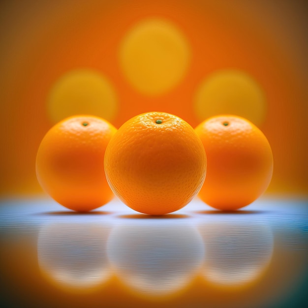 frutas frescas de naranja con hojas IA generativa