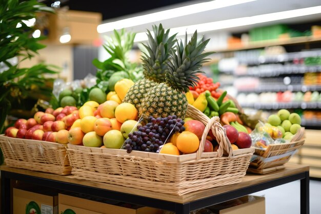 Frutas frescas en la tienda