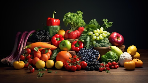 Frutas individuais, bagas e outros vegetais Conceito saudável