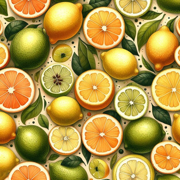 Frutas de limón dulce naturaleza mueble de textura patrón acuarela icono imagen ilustración papel tapiz vectorial