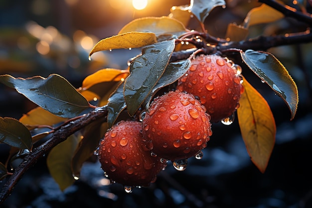 Frutas maduras en la luz suave Naturaleza exhibición generosa