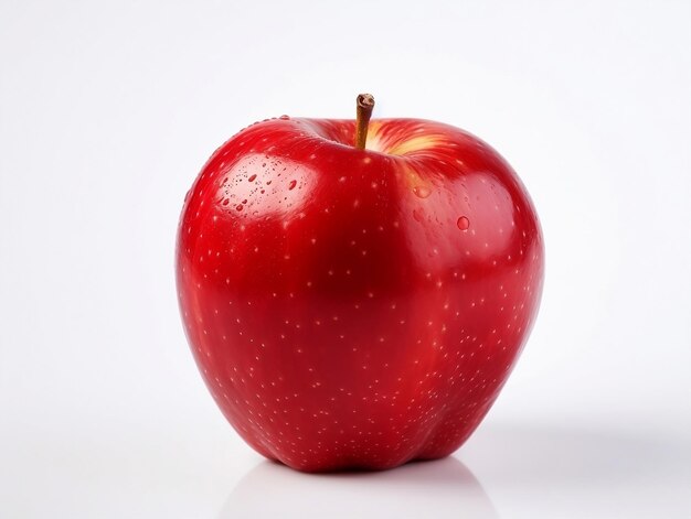 Frutas de manzana rojas frescas sobre un fondo blanco