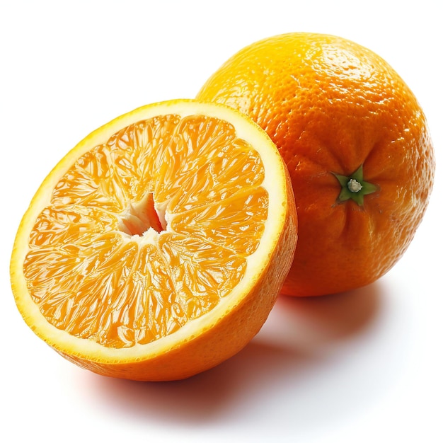 Frutas de naranja aisladas sobre el fondo blanco