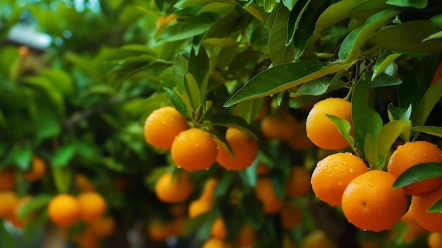 frutas naranjas en un árbol