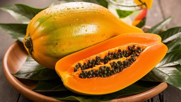 Frutas de papaya frescas