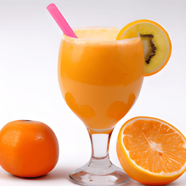 Frutas sabrosas y jugo con vitaminas Bebida saludable generativa ai