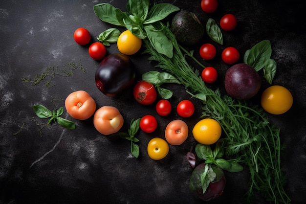 Frutas Saludables con Vegetales Ai generativo
