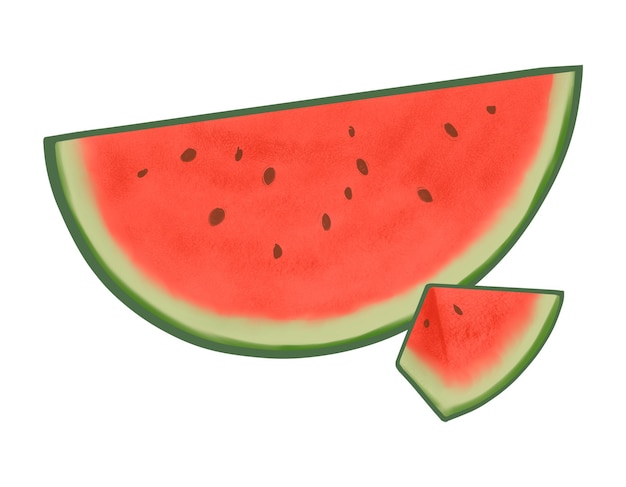 Frutas de sandía pegatina de ilustración png de fondo transparente