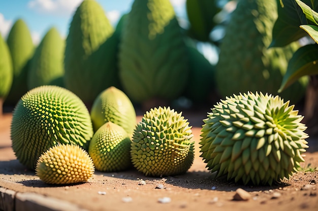 Frutas tropicais durian delicioso frutas importadas estrangeiras caro durian papel de parede fundo