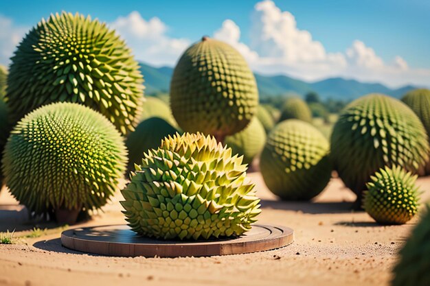 Frutas tropicais durian delicioso frutas importadas estrangeiras caro durian papel de parede fundo