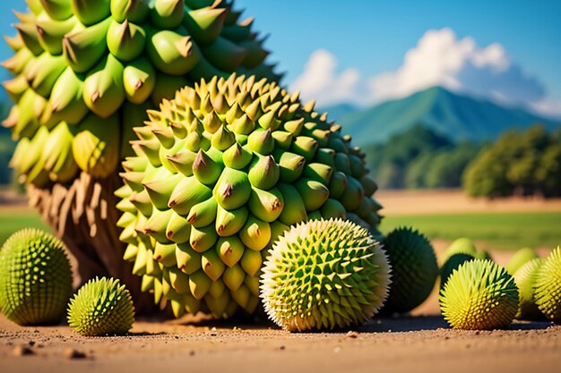 Frutas tropicais durian delicioso frutas importadas estrangeiras caro durian papel de parede fundo