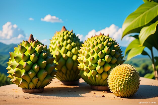 Frutas tropicais durian delicioso frutas importadas estrangeiras caro durian papel de parede fundo