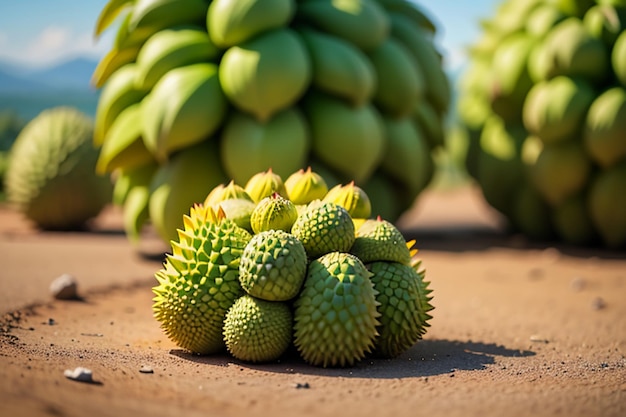 Frutas tropicais durian delicioso frutas importadas estrangeiras caro durian papel de parede fundo