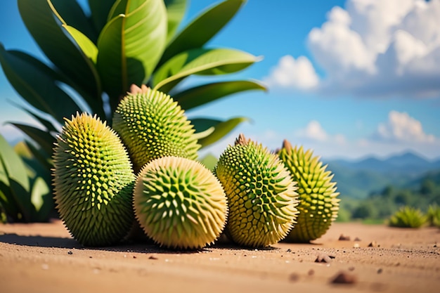 Frutas tropicais durian delicioso frutas importadas estrangeiras caro durian papel de parede fundo