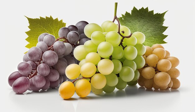 Frutas de uva ilustración vectorial imagen de fondo blanco Arte generado por Ai