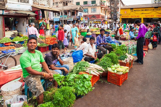 Frutas verduras en el mercado India