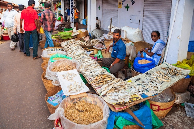 Frutas verduras en el mercado India