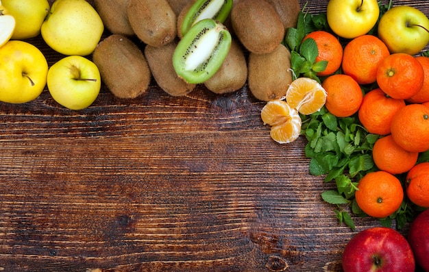 Frutas y verduras saludables y sabrosas.