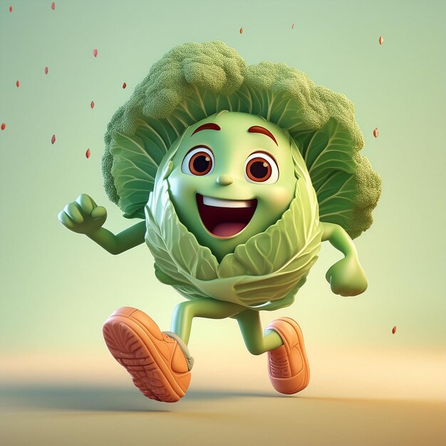 Foto frutas y verduras sarcásticas divertidas corriendo rápido