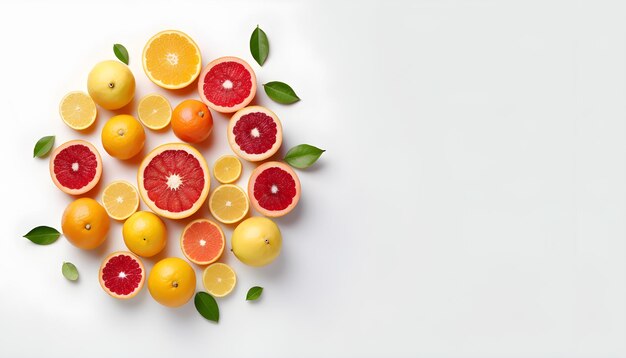 frutas y verduras sobre un fondo blanco