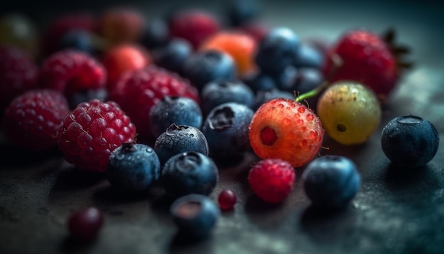 frutas vermelhas e mirtilos mirtilos e framboesas