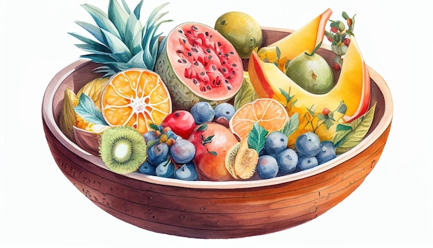 Un frutero con frutas dentro