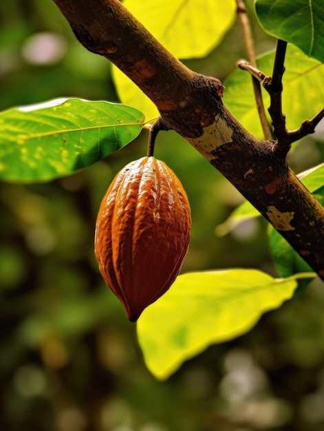 Fruto de cacao en un árbol