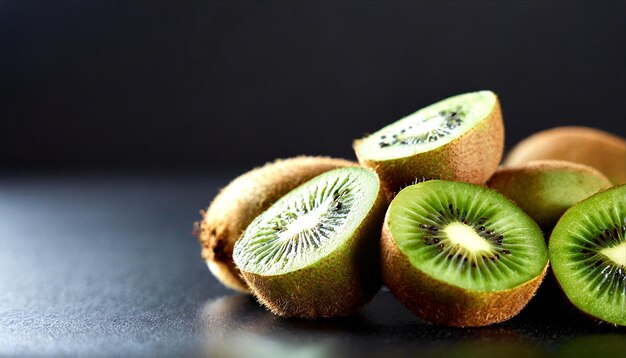 fruto de kiwi em fundo preto