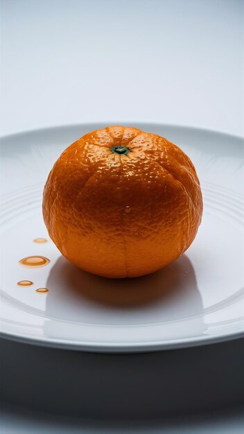 Fruto de laranja fresco e suculento sobre branco