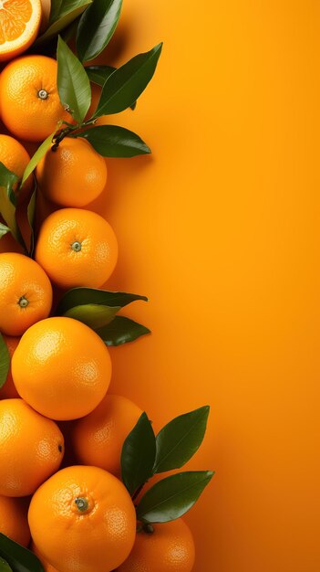 Fruto laranja com estrutura de folha espaço de cópia generativo ai