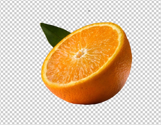 Fruto naranja con hojas aisladas sobre un fondo transparente