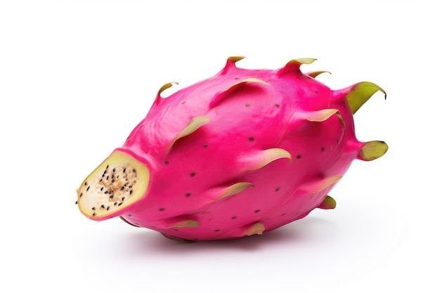 Un fruto de pitaya aislado de fondo blanco