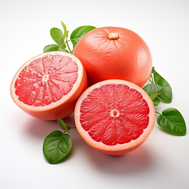 Foto fruto de pomelo de fondo blanco aislado