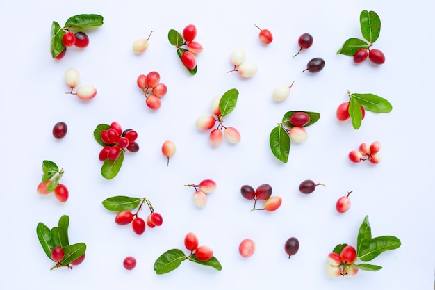 Foto frutos de carunda o karonda con hojas