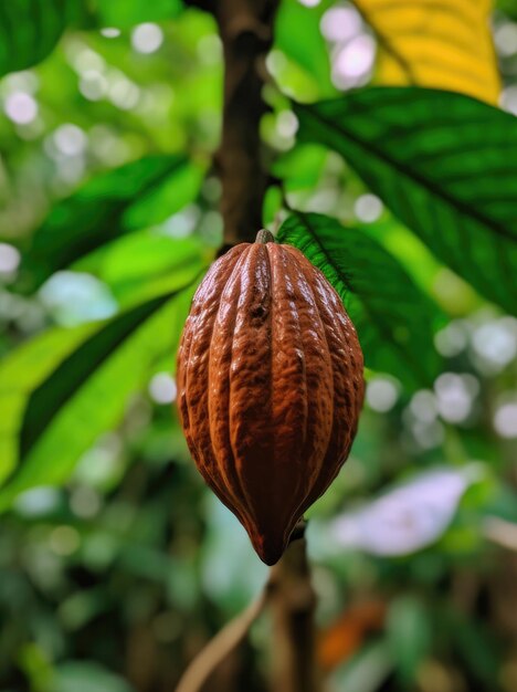 Frutos de cacau em uma árvore